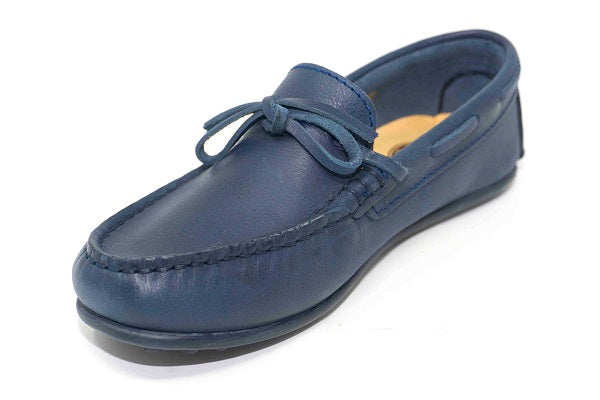 Pablosky Kids Navy Leather Boys Driver Shoe - 122926