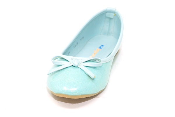 Kid Express Jojo Mint Glitter Patent Girls Flat Shoe