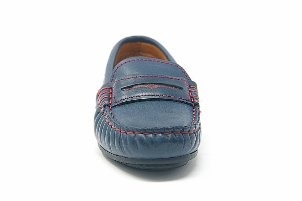 Andago 21-Braves Navy Leather Mocassin Shoe