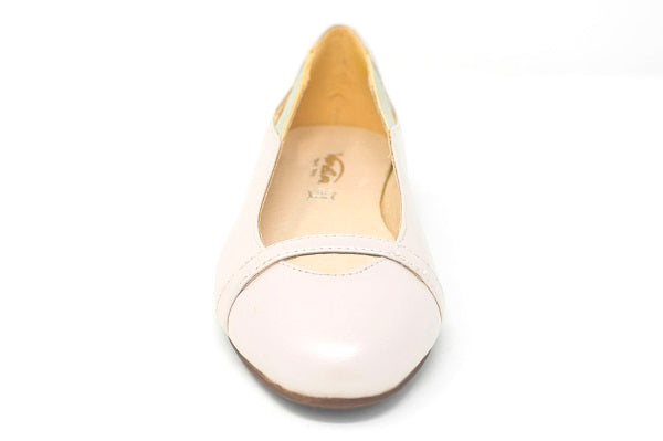 Venettini Girls 55-Hazel Champagne Pearlized Leather Flat Shoe