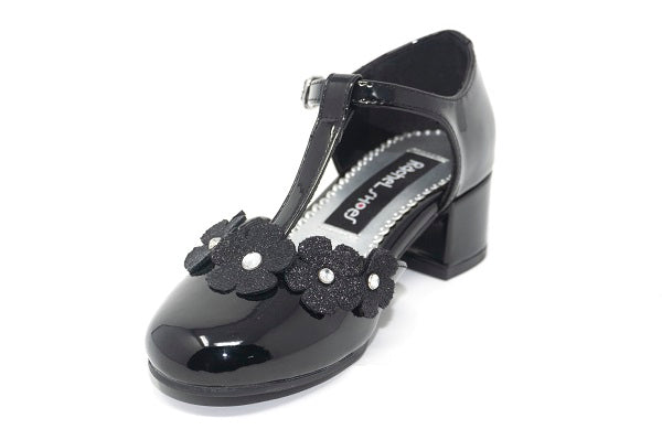 Rachel Kids Girls Racquel Black T-Strap Shoe