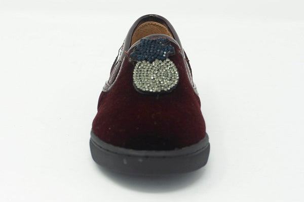 Venettini 55-Pipper 2 Bordo Velvet Slip Sneaker