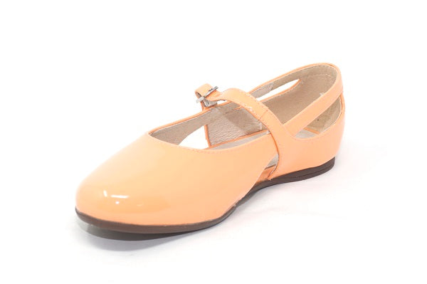 Venettini Girls 55-Donna Melon Patent Flat Shoe