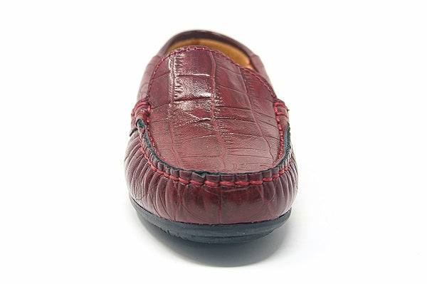 Andago 21-Blake Wine Croc Leather Mocassin Shoe