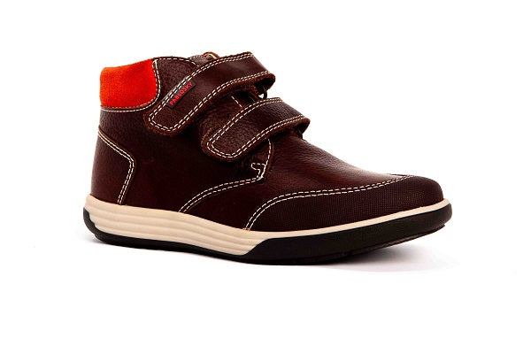 Pablosky Kids Brown Leather Velcro Boys Boot - 586471