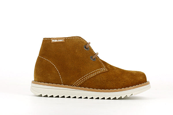 Pablosky Kids Brown Suede Leather Boys Shoe - 590688