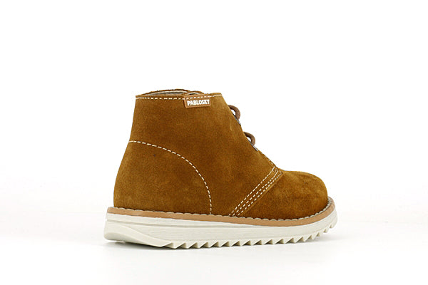 Pablosky Kids Brown Suede Leather Boys Shoe - 590688