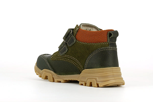 Pablosky Kids Olive & Black Leather Velcro Boys Boot - 592081