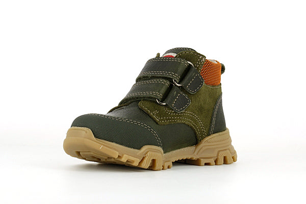 Pablosky Kids Olive & Black Leather Velcro Boys Boot - 592081