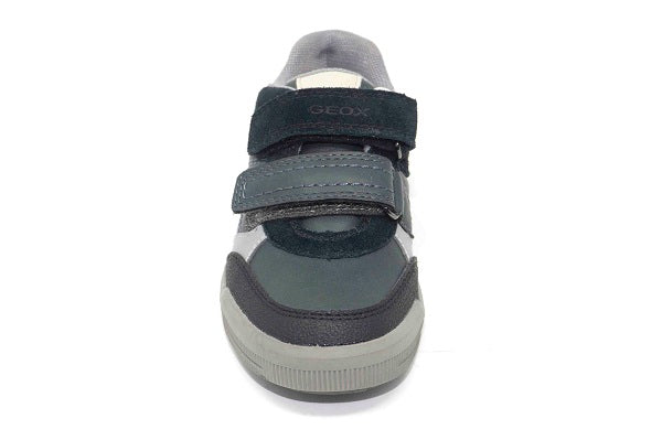 Geox Jr Arzach, Boys Dark Grey & Black Velcro Sneaker