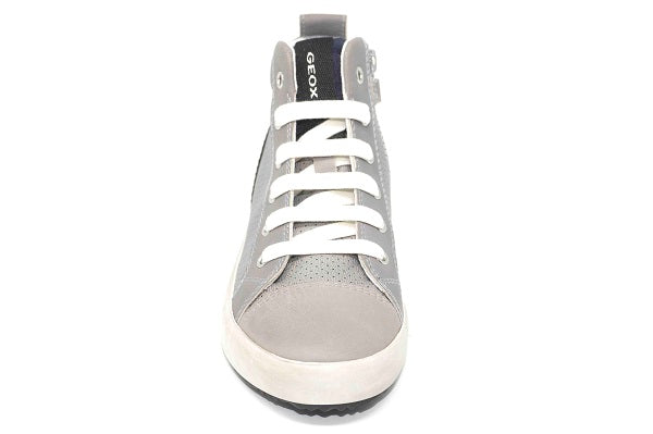 Geox J Alonisso Boys Grey Leather Sneaker