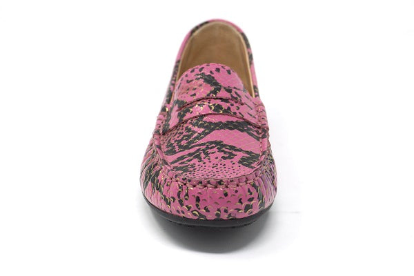 Umi Kids Girls Maci Pink Leather Skin Loafer