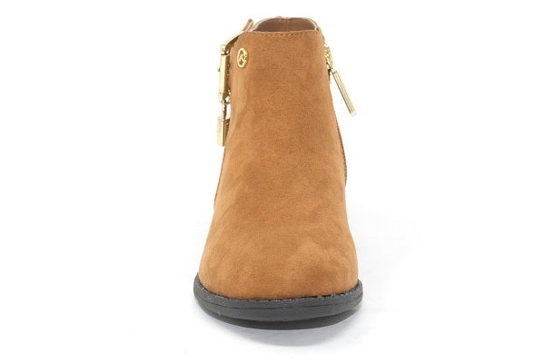 MICHAEL Michael Kors Girls Fia Shine Caramel Suede Boot