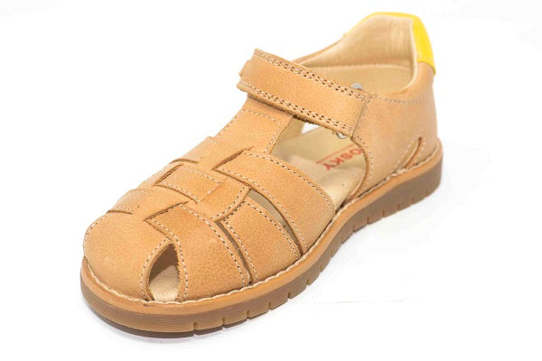 Pablosky Kids Brown Leather Boys Sandal - 049576