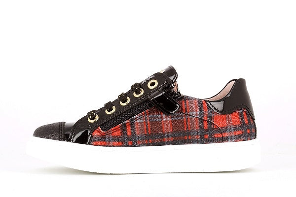 Pablosky Kids Red Plaid Glitz Girls Sneaker - 284019