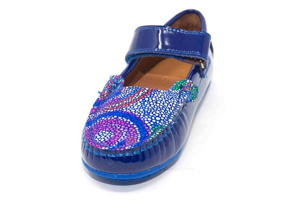 Venettini Girls 55-Juniper Coblat Patent and Coblat Lolli Leather Shoe