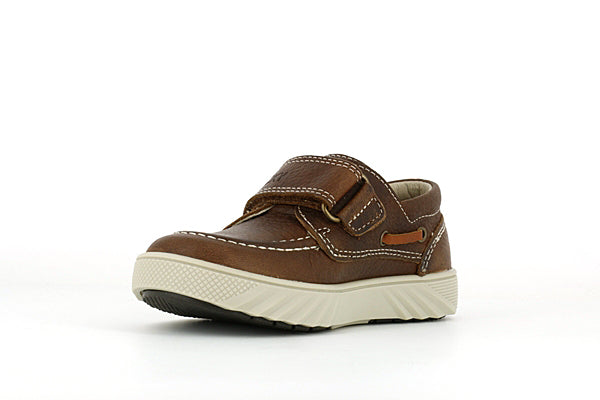 Pablosky Kids Brown Leather Velcro Boys Boat Shoe - 669191