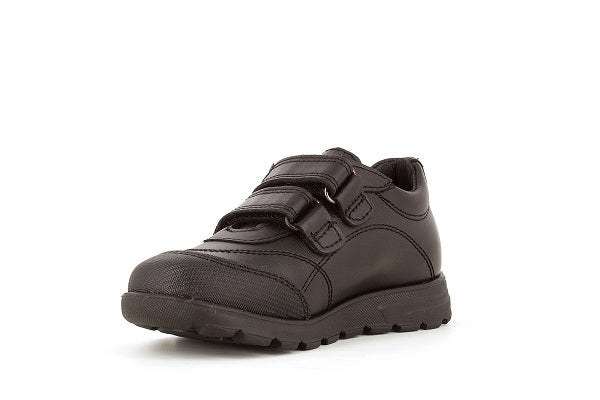 Pablosky Kids Black Leather Double Velcro Shoe - 334710