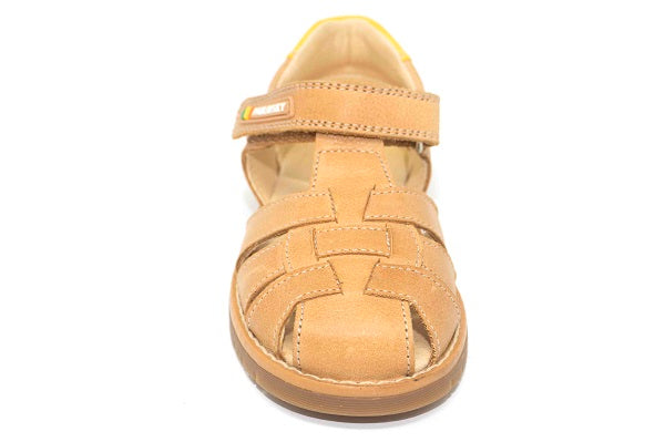 Pablosky Kids Brown Leather Boys Sandal - 049576