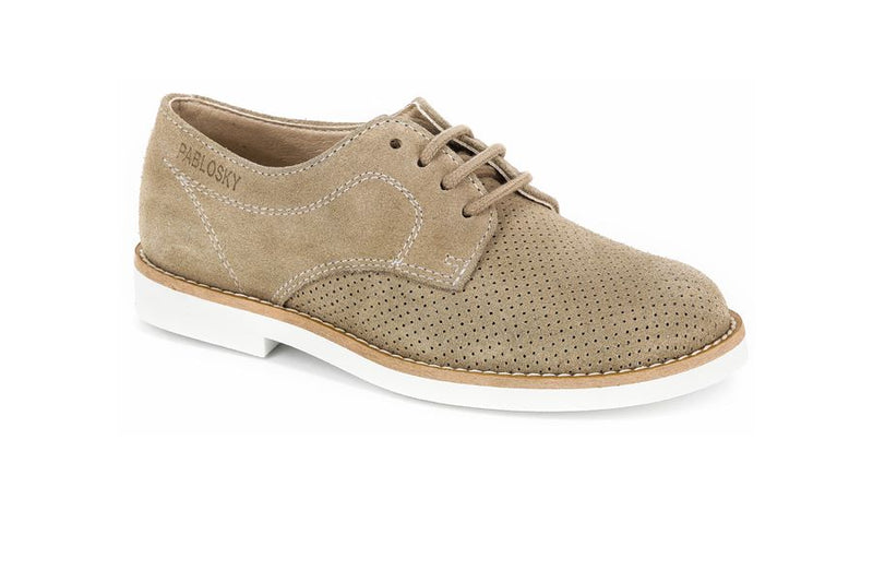 Pablosky Taupe Leather Boys Shoe - 708238