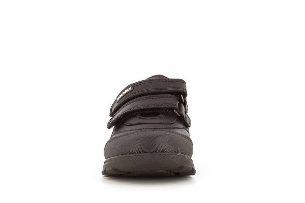 Pablosky Kids Black Leather Double Velcro Shoe - 334710