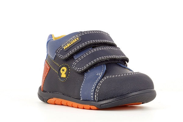 Pablosky Kids Tomcat Cosmos Navy Leather Boys Boot - 084432