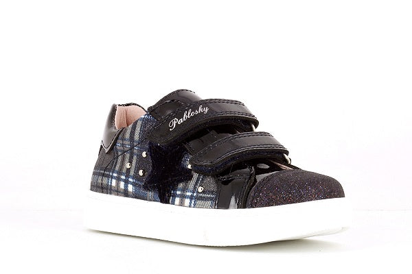 Pablosky Kids Girls Black Plaid Girls Sneaker - 284129