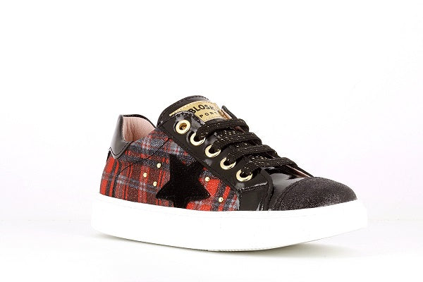 Pablosky Kids Red Plaid Glitz Girls Sneaker - 284019