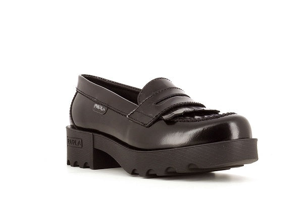 Pablosky Kids Black Patent Leather Girls Loafer Shoe - 846013