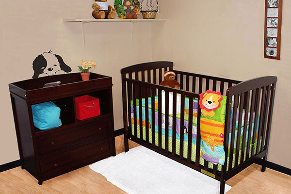 AFG- Athena Leila Crib and Dresser/Changing Table Set, Espresso