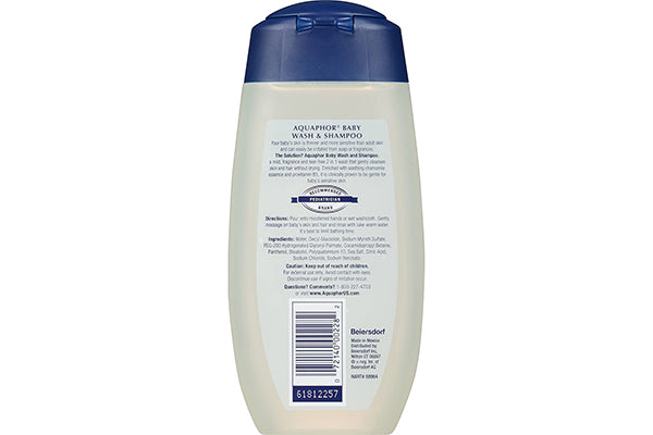 Aquaphor Baby Wash and Shampoo - Mild, Tear-Free, 250ml