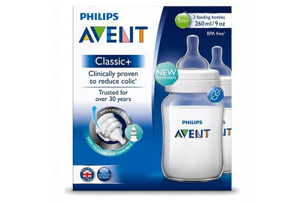 Philips Avent Classic Plus Feeding Bottle, 260ml (Twin pack)