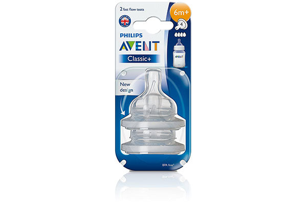 Philips Avent Classic+ 2pc Fast Flow Airtflex Teat – 6m+