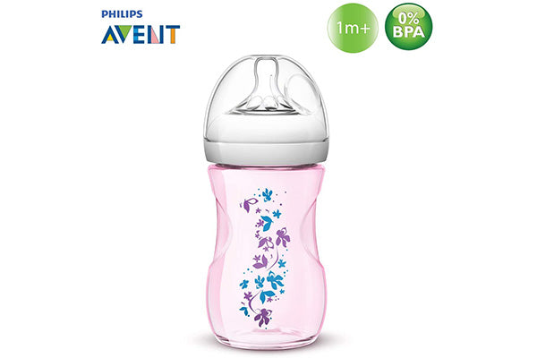 Philips Avent Natural Pink Decorated Bottle - 260ml/9oz