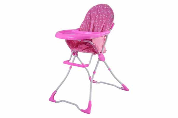 Safe Plus Baby High Chair Infant Toddler Feeding Booster Seat Folding Safe Portable Pink