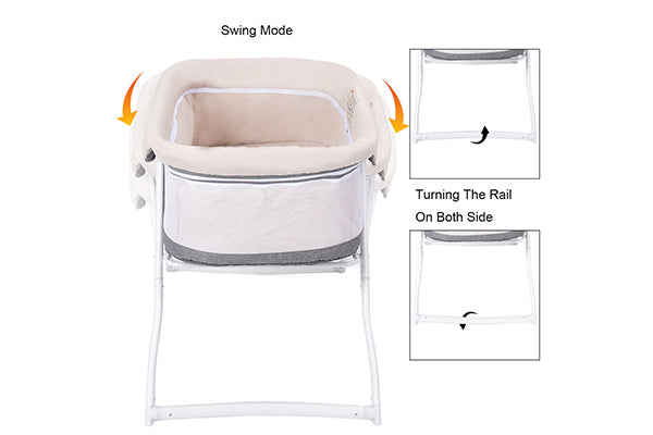 BabyJoy Foldaway Baby Bassinet Crib Newborn Rocking Sleeper Traveler Portable /Bag Gray