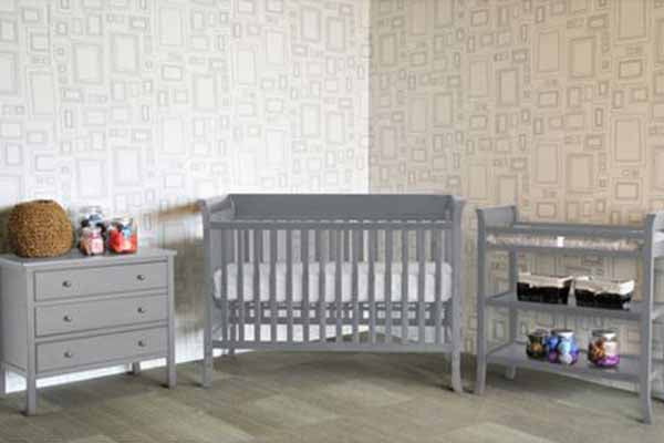 Baby Mod Ava 4-Piece Nursery Set, Gray Finish