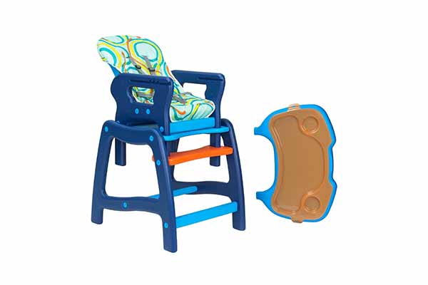 Badger Basket Envee Baby High Chair with Playtable Conversion, Blue