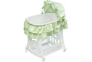 Badger Basket Portable Bassinet & Cradle with Toy Box Base, Sage Waffle Ruffled