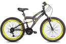 Kent Bikes Avigo Air Flex Dual Suspension Steel 24 Inch Boys BMX Bike, Yellow
