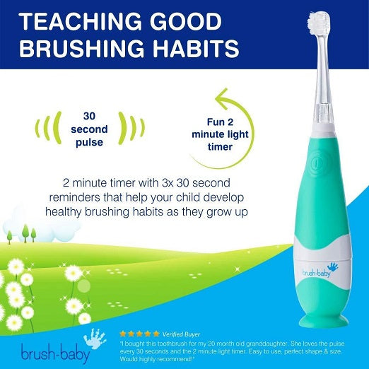 Brush-Baby BabySonic Infant and Toddler Electric Toothbrush for Ages 0-3 Years