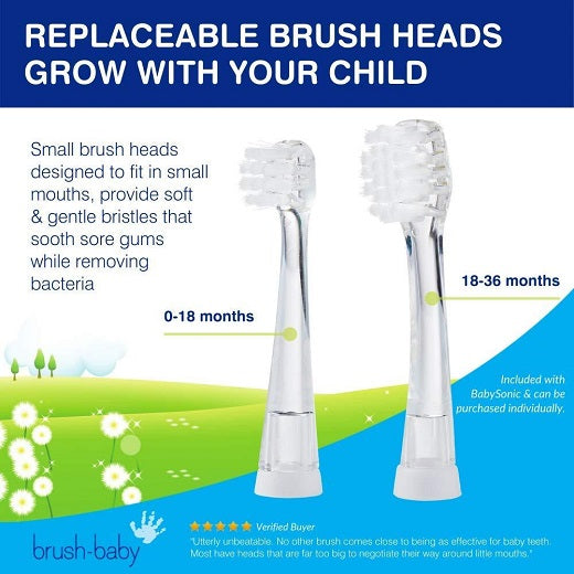 Brush-Baby BabySonic Infant and Toddler Electric Toothbrush for Ages 0-3 Years