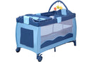 COSTWAY Portable Infant Baby Travel Cot, Bed Play Pen, Child Bassinet Playpen Entryway, with Mat 2 in 1 (Blue)