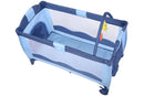COSTWAY Portable Infant Baby Travel Cot, Bed Play Pen, Child Bassinet Playpen Entryway, with Mat 2 in 1 (Blue)