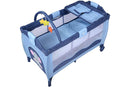 COSTWAY Portable Infant Baby Travel Cot, Bed Play Pen, Child Bassinet Playpen Entryway, with Mat 2 in 1 (Blue)