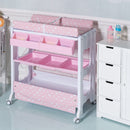Costway Baby Infant Bath Changing Table Diaper Station Nursery Organizer Storage with Tube