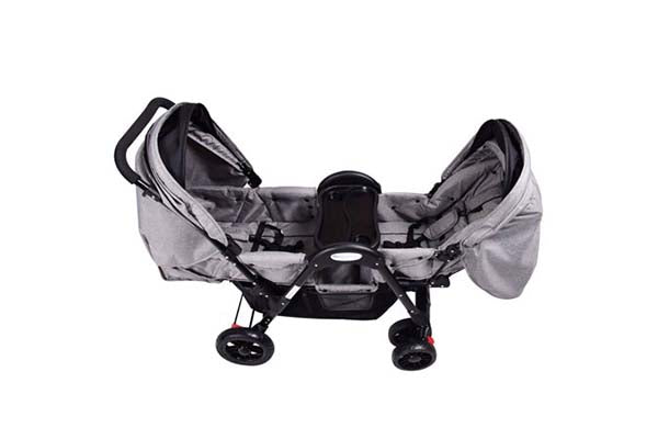 Costway Foldable Face To Face Twin Baby Stroller Double Kids Infant Reclining Seats Gray