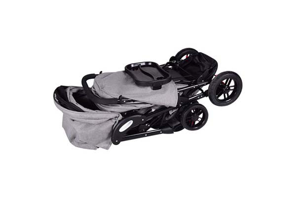 Costway Foldable Face To Face Twin Baby Stroller Double Kids Infant Reclining Seats Gray