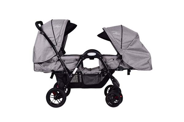 Costway Foldable Face To Face Twin Baby Stroller Double Kids Infant Reclining Seats Gray