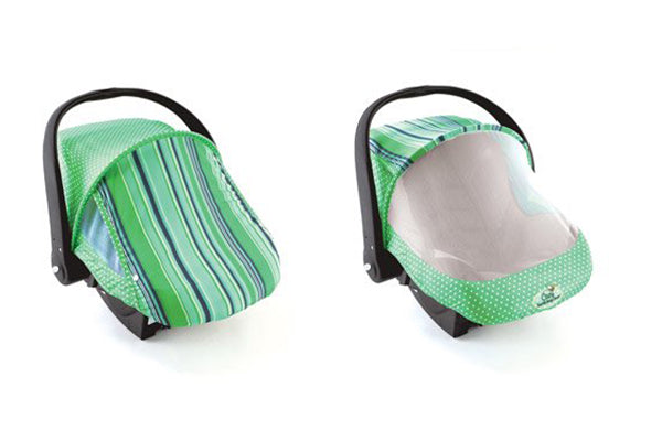 Cozy Cover Sun and Bug Car Seat Cover, Green Stripe